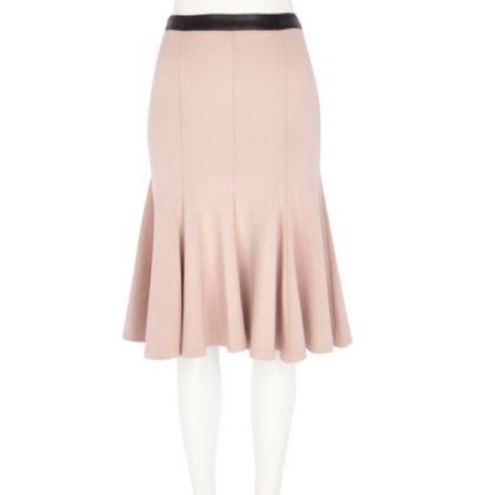 River Island High Waist Dusty Pink Ruffle Mermaid Midi Skirt